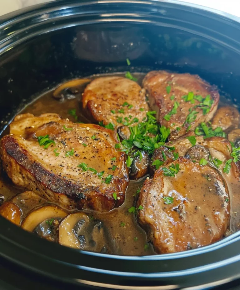 Crock Pot Pork Chops and Mushrooms