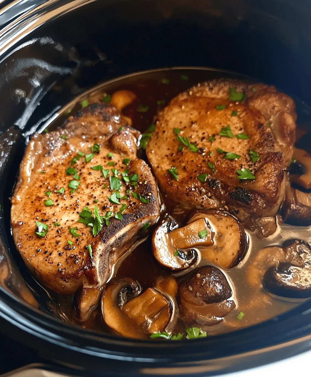 Crock Pot Pork Chops and Mushrooms