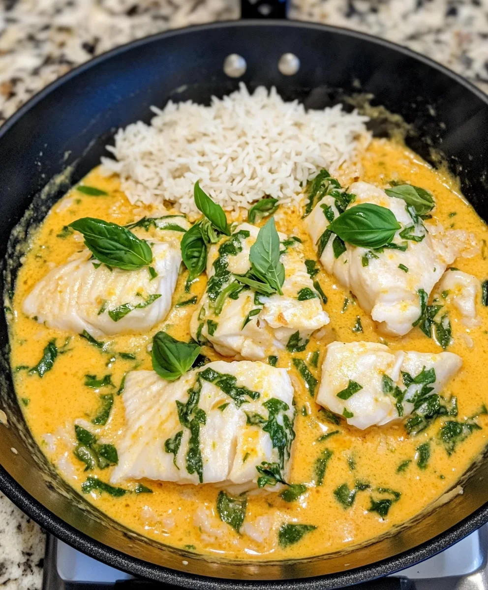Coconut Lime Fish Curry with Jasmine Rice