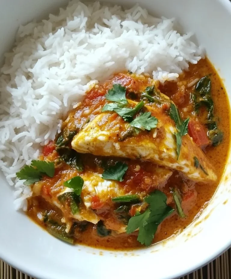 Coconut Lime Fish Curry with Jasmine Rice