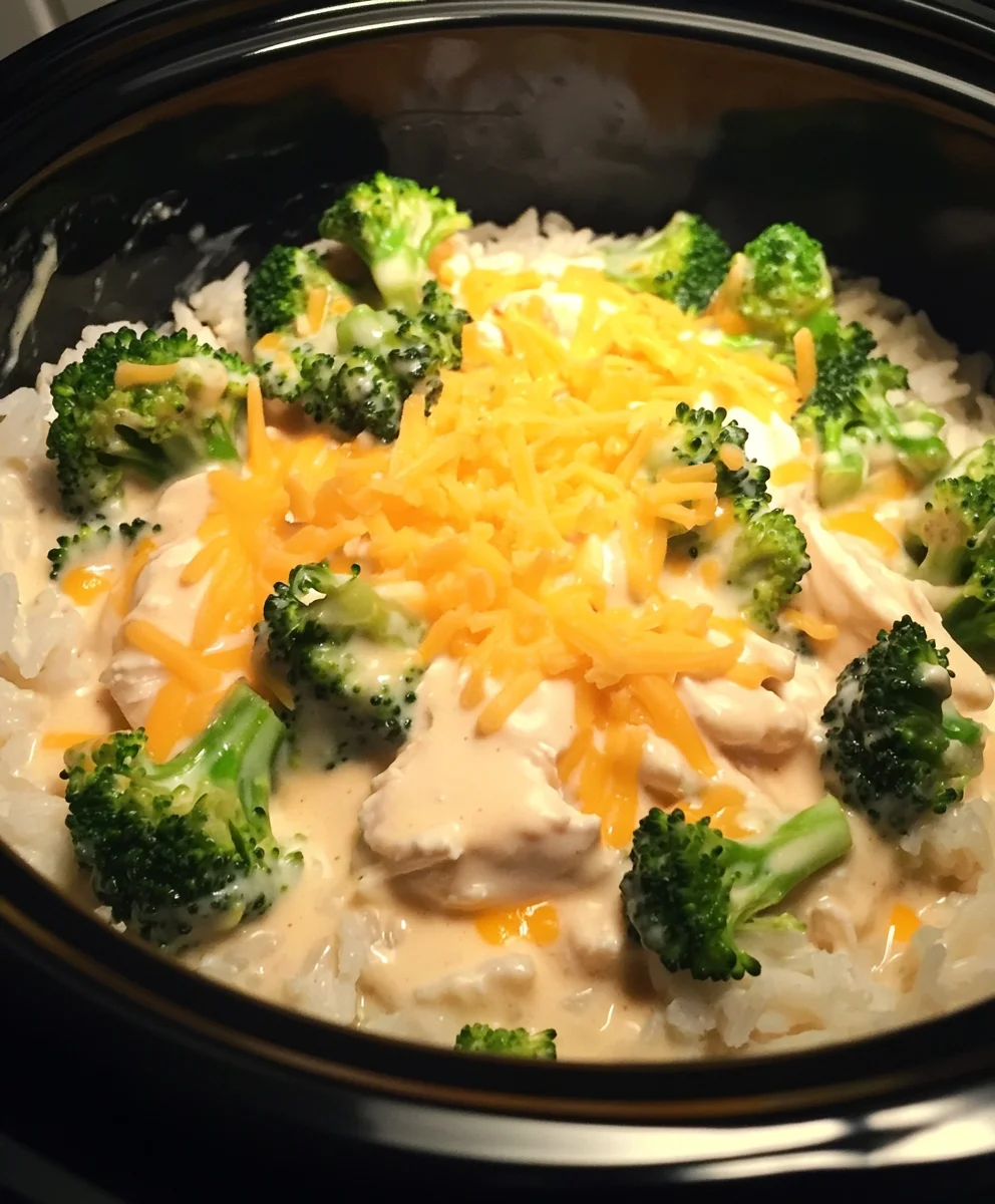 Creamy Crock-pot Chicken and Broccoli Over Rice