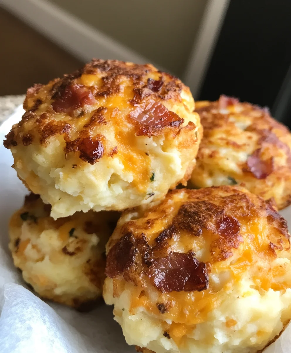 Bacon Cheddar Patty Cakes with Leftover Mashed Potatoes