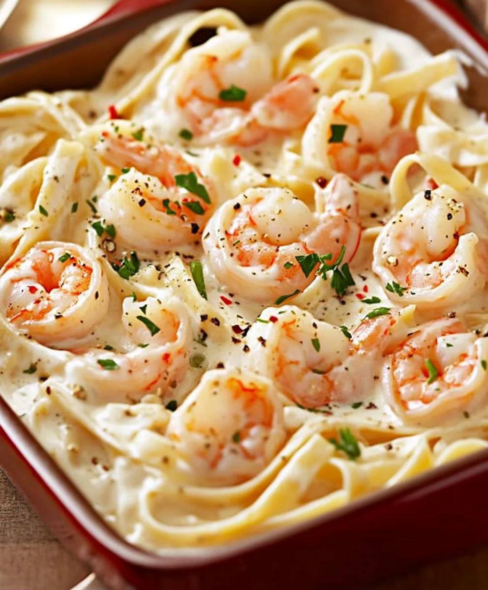 Cheesy Garlic Shrimp Alfredo