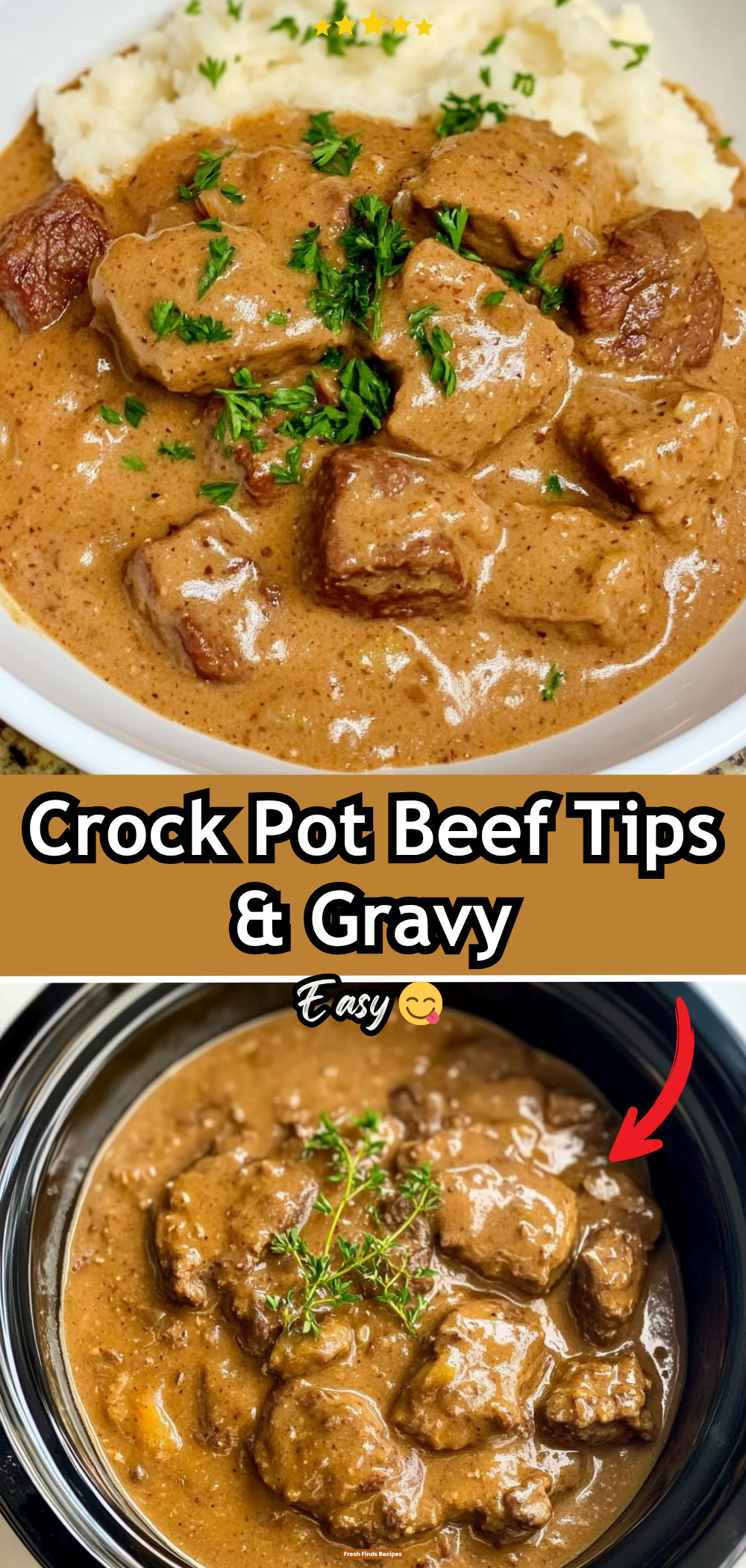 Crock Pot Beef Tips & Gravy