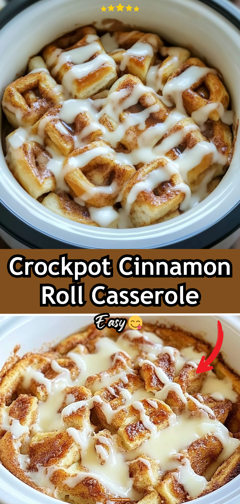 Crockpot Cinnamon Roll Casserole