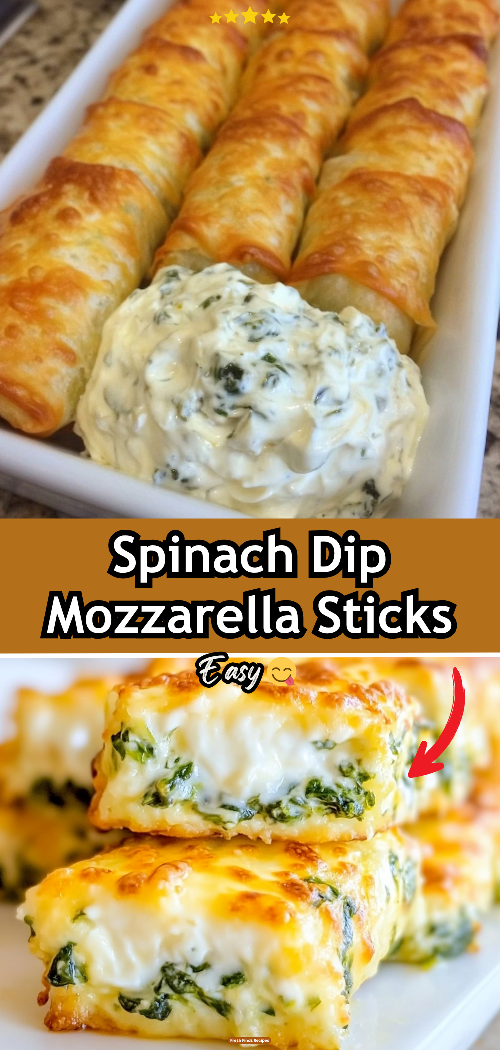 Spinach Dip Mozzarella Sticks