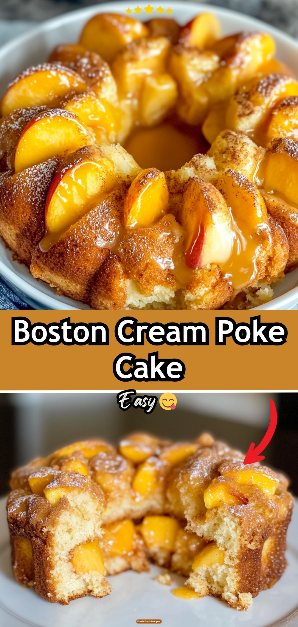 Boston Cream Poke Cake