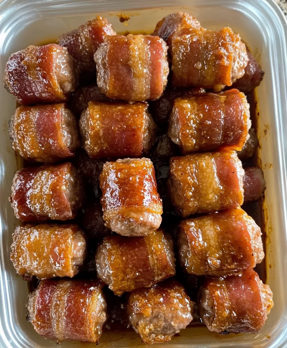 Bacon Wrapped Smokies with Brown Sugar and Butter 24 Bacon Wrapped Smokies with Brown Sugar and Butter