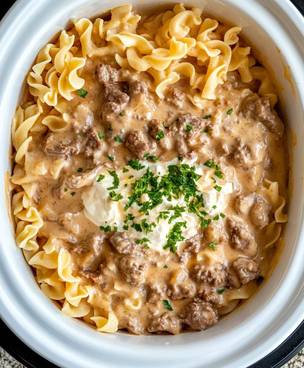 The Absolute Best Crockpot Beef Stroganoff Recipe