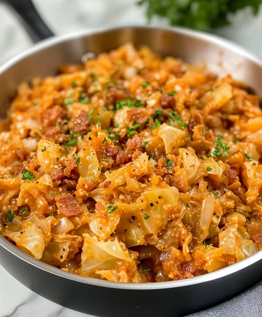 Fried Cabbage with Bacon and Onions