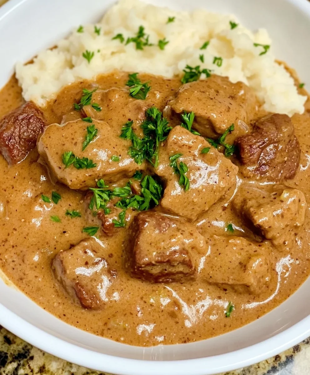 Crock Pot Beef Tips & Gravy