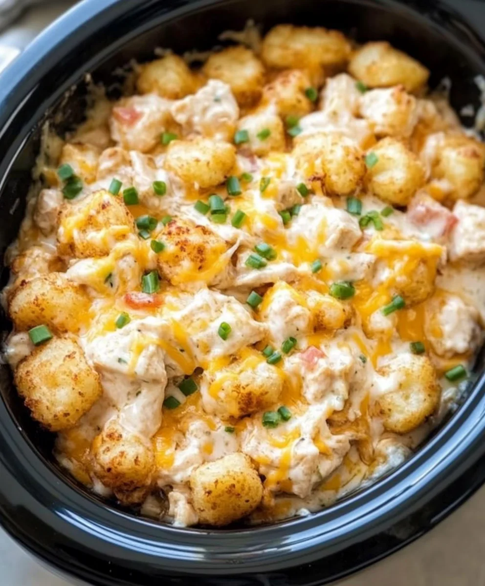 Cheesy Chicken Tater Tot Casserole in the Crockpot 24 Cheesy Chicken Tater Tot Casserole in the Crockpot