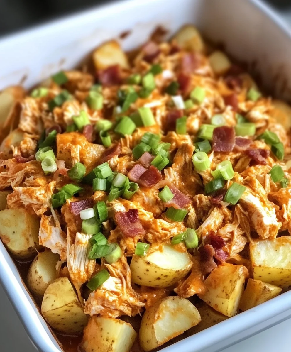 Loaded Potato and Buffalo Chicken Casserole 26 Loaded Potato and Buffalo Chicken Casserole