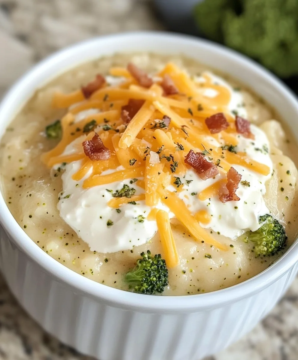 Crockpot Potato Broccoli Cheddar Soup