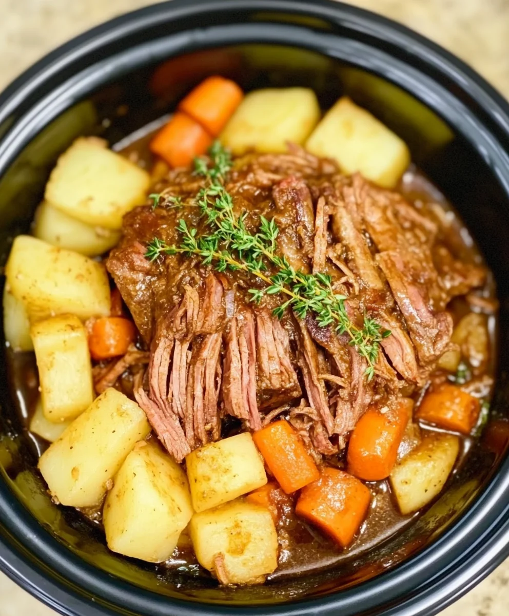 Slow Cooker Top Round Roast with Potatoes & Vegetables 23 Slow Cooker Top Round Roast with Potatoes & Vegetables