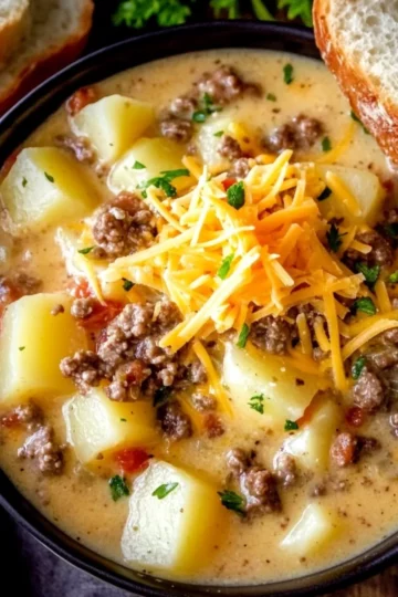 Creamy Potato & Hamburger Soup