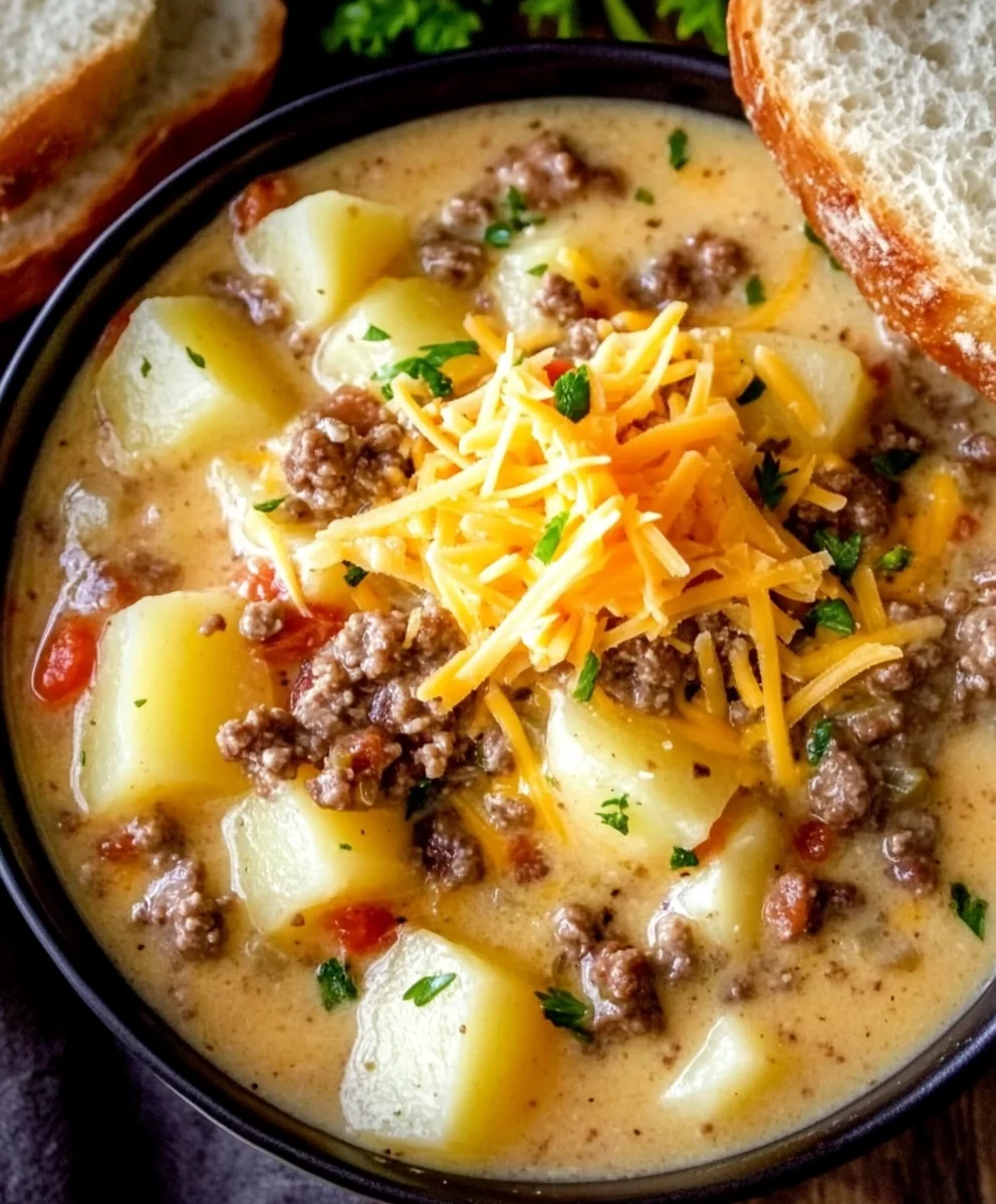 Creamy Potato & Hamburger Soup 24 Creamy Potato & Hamburger Soup