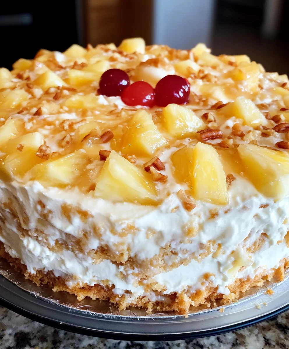 Hawaiian Wedding Cake with Whipped Cream-Cream Cheese Frosting
