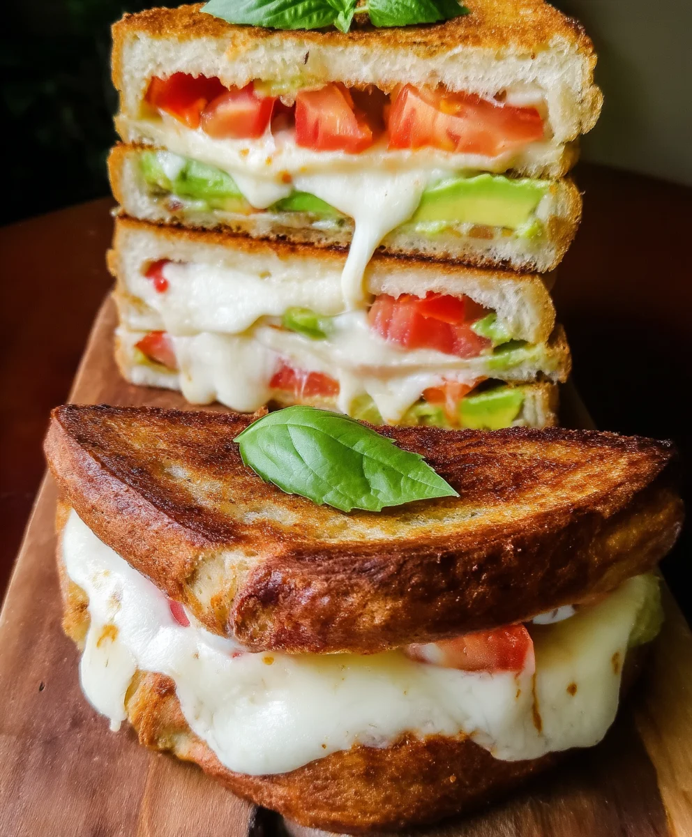 Avocado, Mozzarella, and Tomato Grilled Cheese