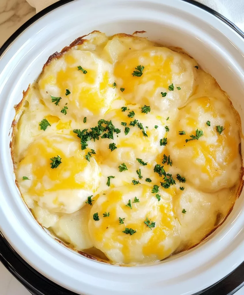 10 Cheesy Potato Side Dishes That Steal the Show 1 Crock Pot Scalloped Potatoes