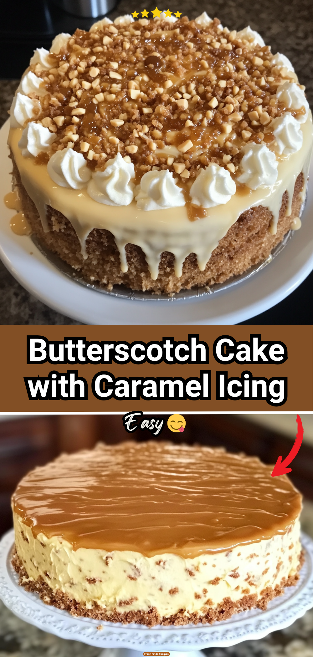 Butterscotch Cake with Caramel Icing