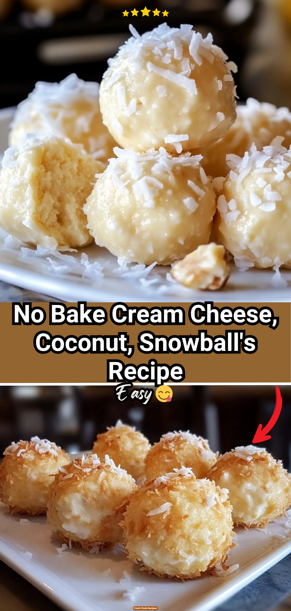 No Bake Cream Cheese, Coconut, Snowball\'s Recipe