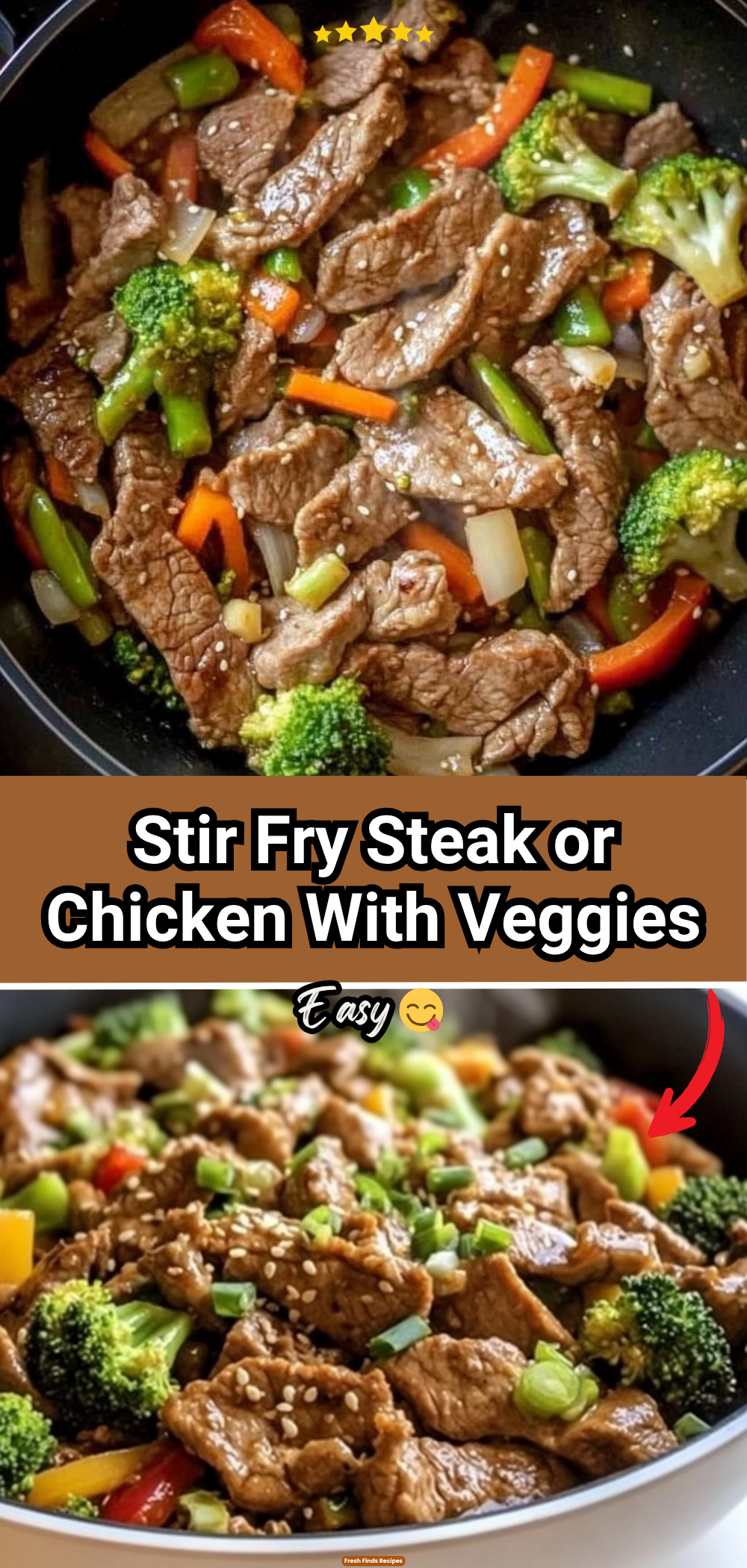 Stir Fry Steak or Chicken With Veggies