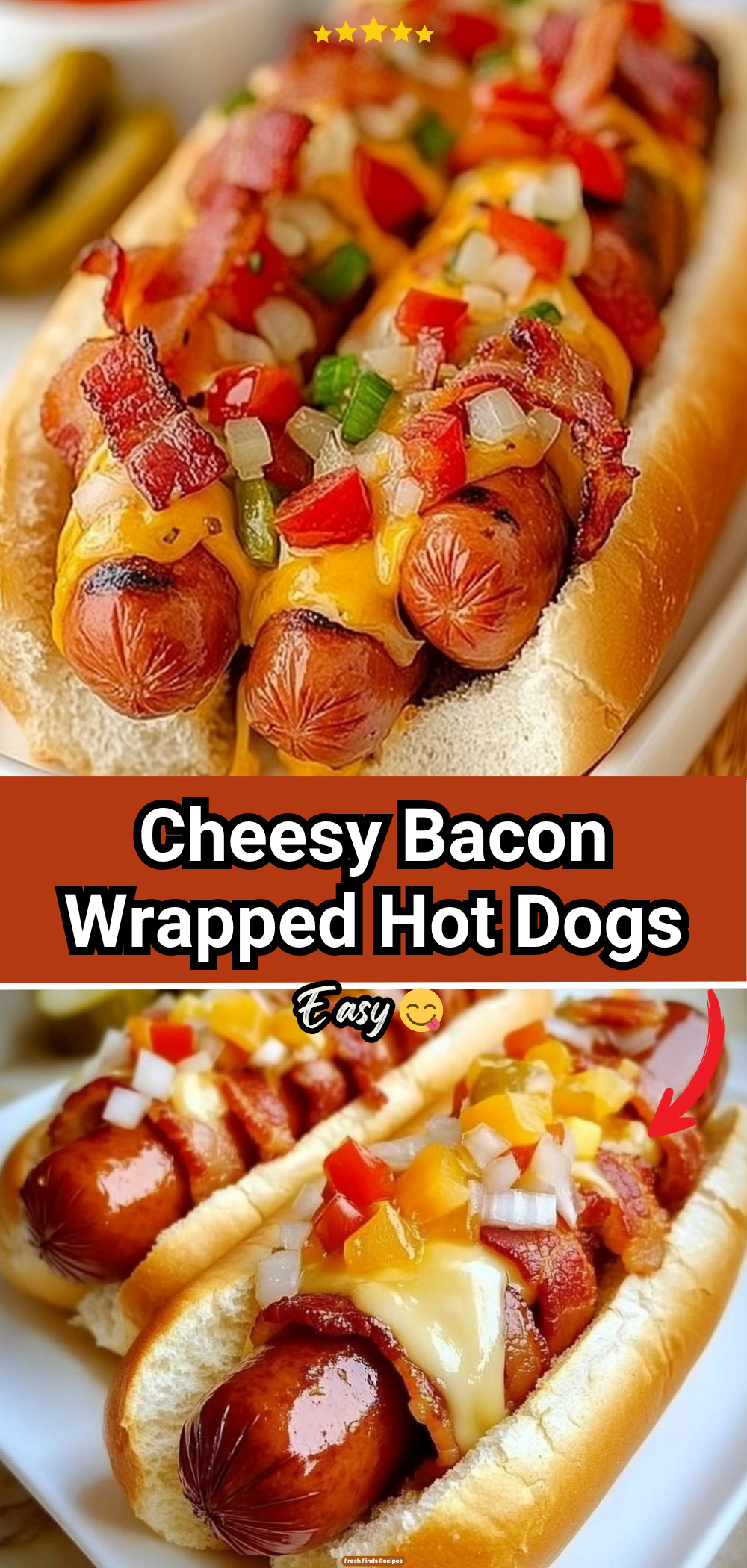 Cheesy Bacon Wrapped Hot Dogs