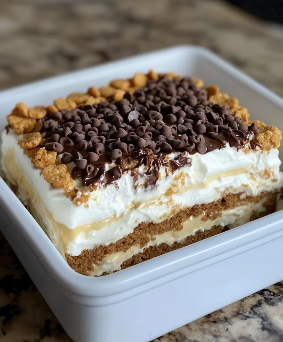 Peanut Butter Chocolate Eclair Cake