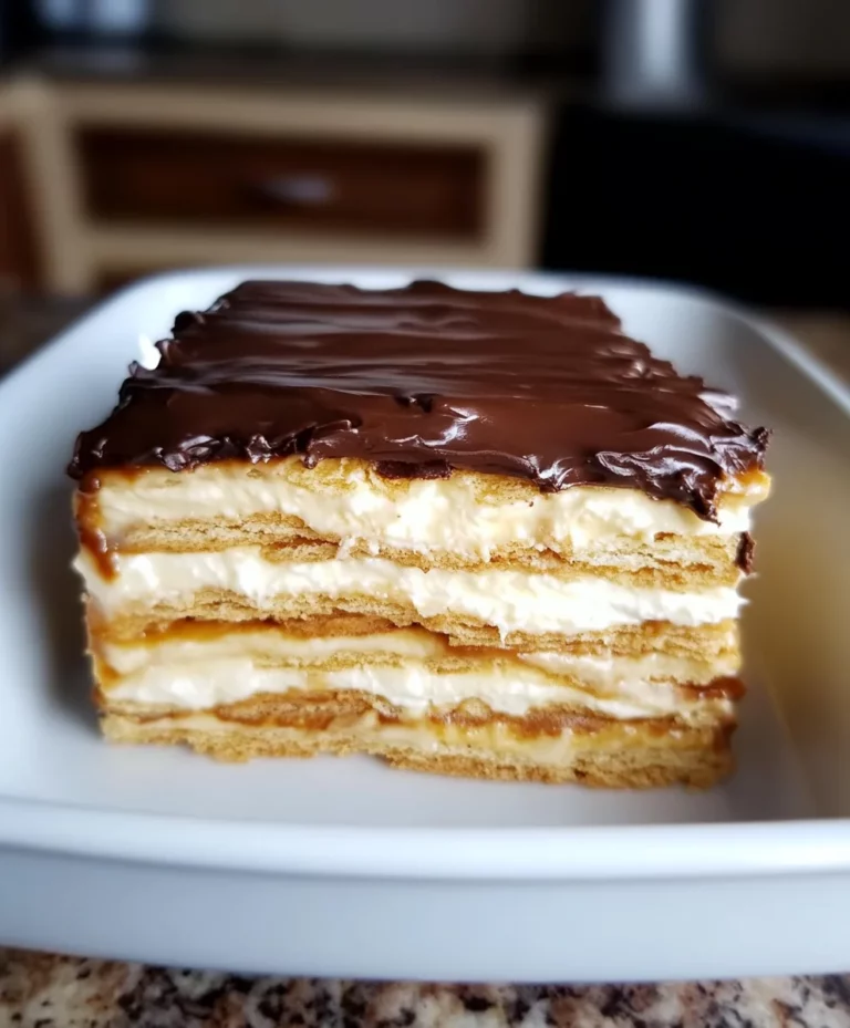 Peanut Butter Chocolate Eclair Cake