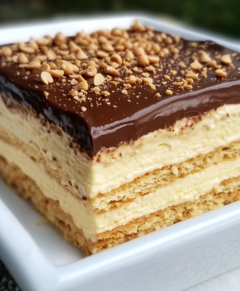 Peanut Butter Chocolate Eclair Cake