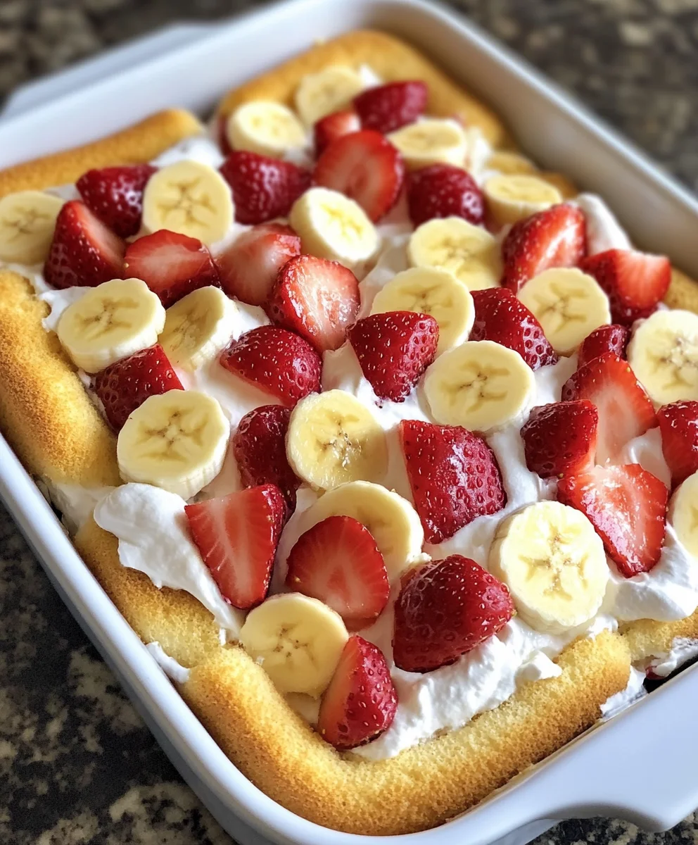 No Bake Strawberry Banana Pudding Twinkies Cake