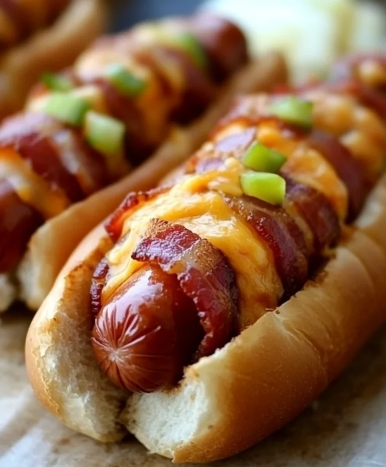 Cheesy Bacon Wrapped Hot Dogs