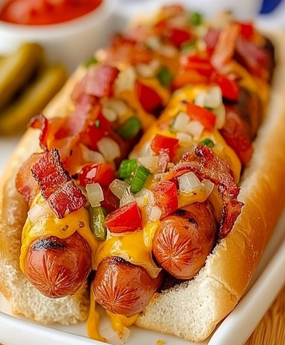 Cheesy Bacon Wrapped Hot Dogs