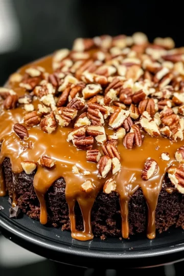 Easy Homemade Chocolate Turtle Cake Recipe