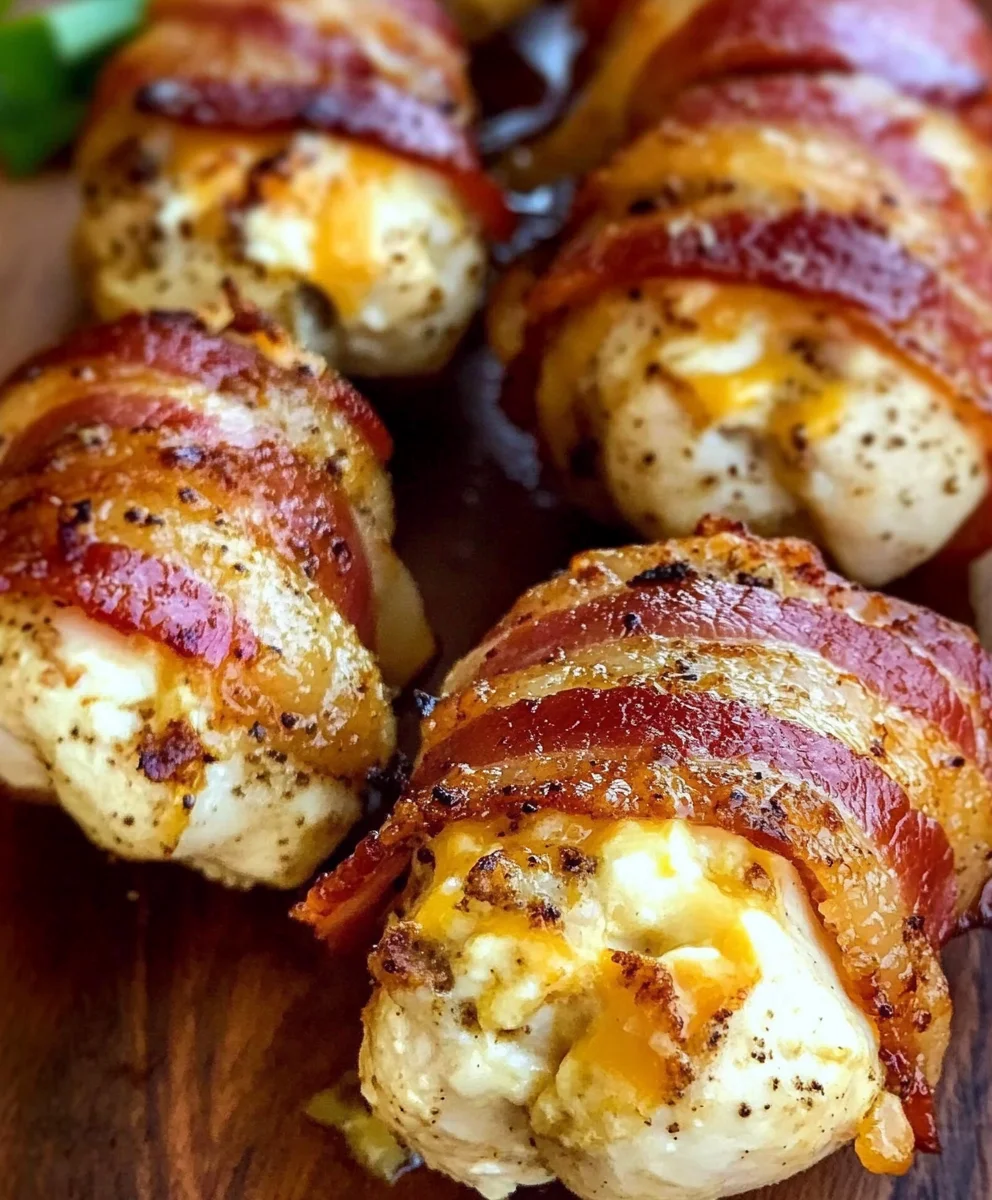 Bacon Wrapped Cream Cheese Stuffed Chicken Breast