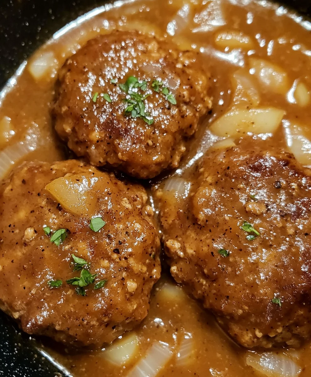 Beef Patties In Onion Gravy
