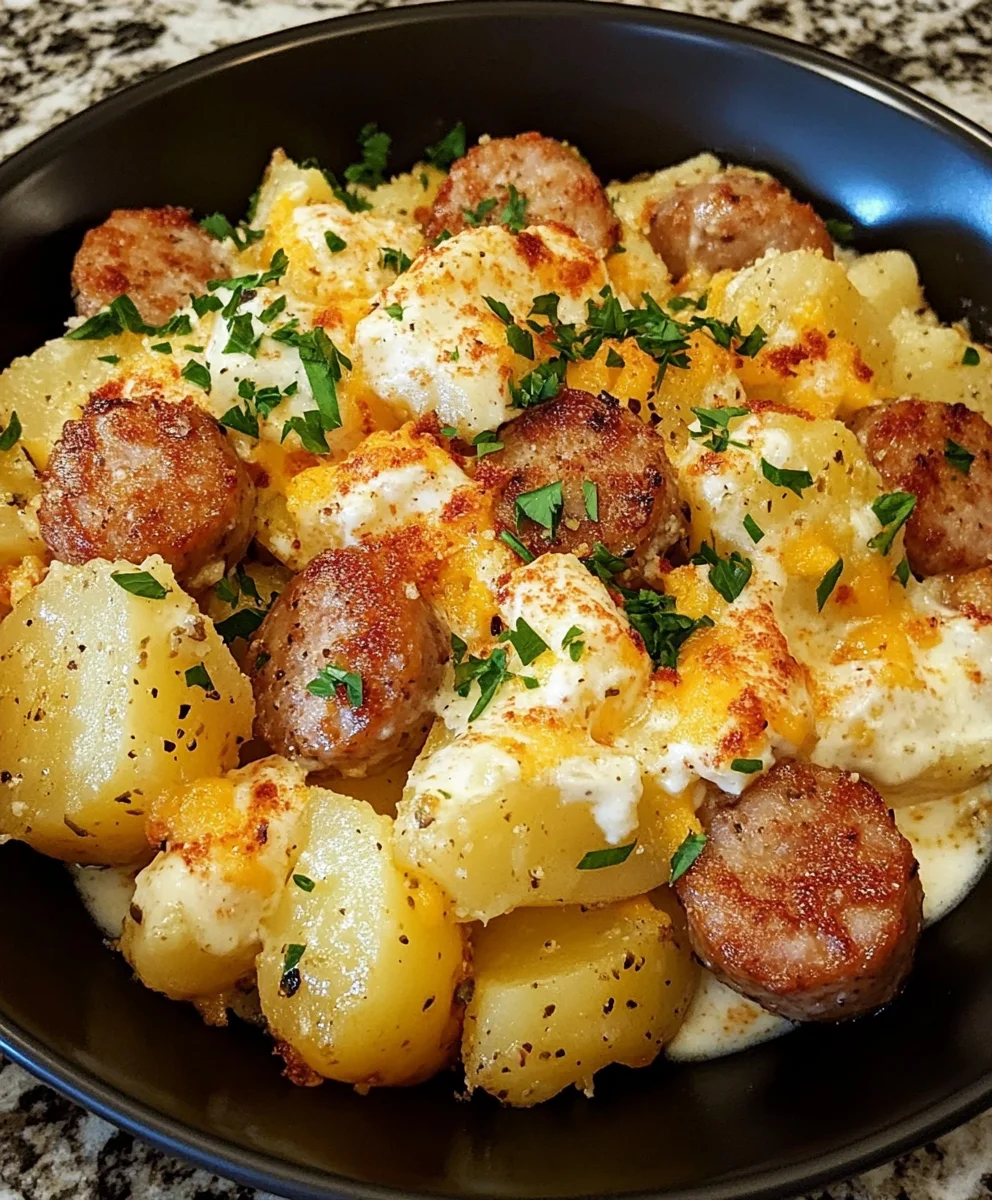 Cheesy Ranch Potatoes And Sausage