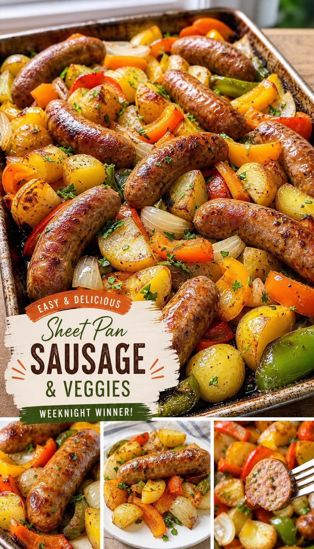 Oven-roasted Sausages, Potatoes, and Peppers